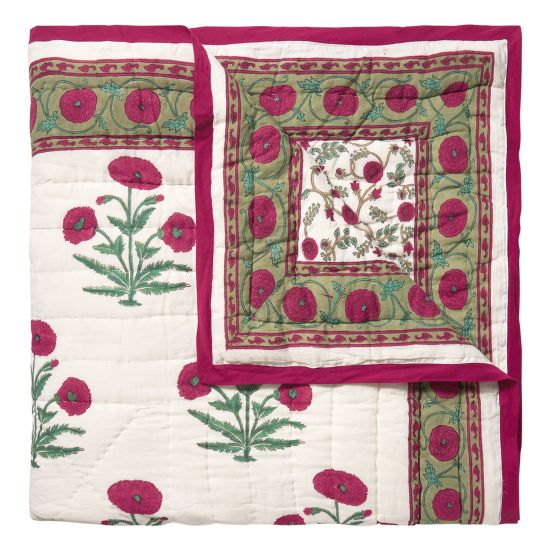 Poppy-Gina Reversible Quilt - Magenta